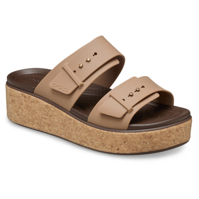 Brooklyn Buckle Low Wedge Cork Sandal