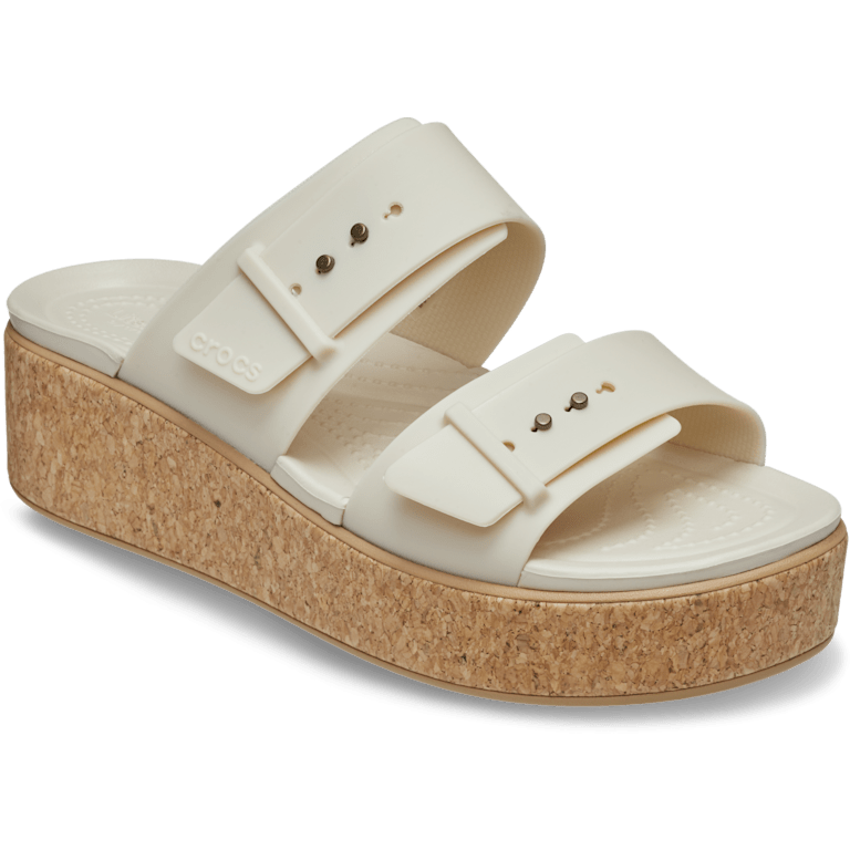 Brooklyn Buckle Low Wedge Cork Sandal