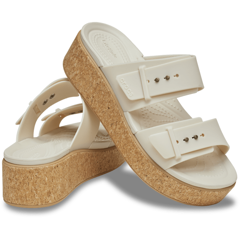 Brooklyn Buckle Low Wedge Cork Sandal